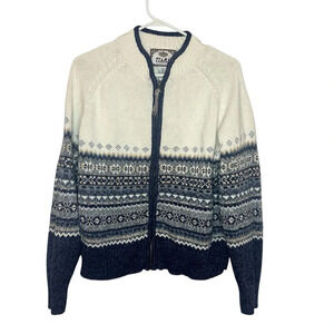 Tiara vintage sweater fair isle cotton blue size large